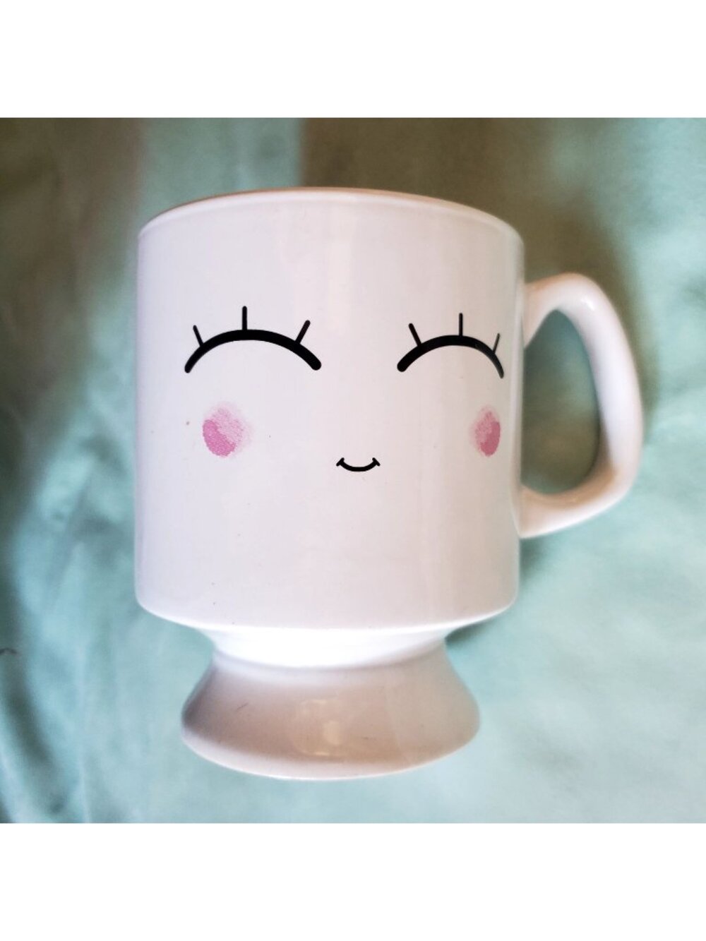16oz Global Design Connections Kawaii Face Pedestal Mug Double Sided Coffee Cup